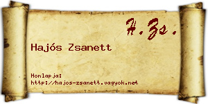 Hajós Zsanett névjegykártya